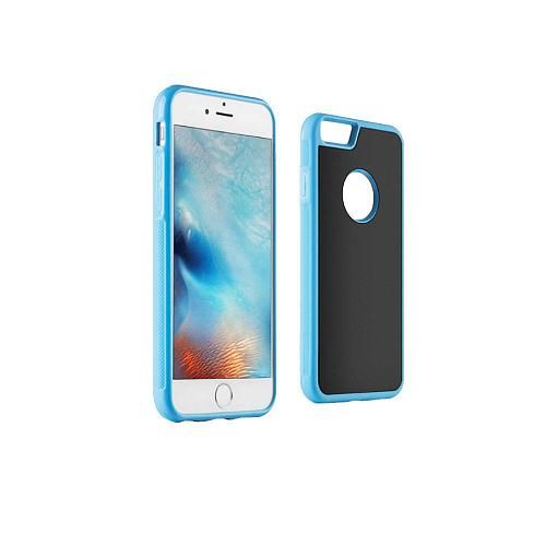 Чехол - накладка совместим с iPhone 6 Plus "Гравитация" пластик голубой