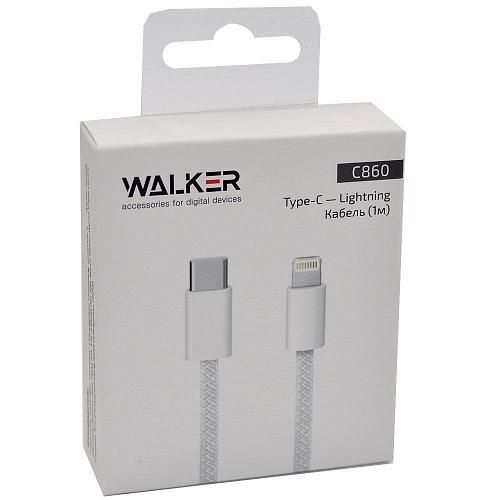 Кабель USB TYPE-C - Lightning 8-pin WALKER C860 PD30W белый (1м)