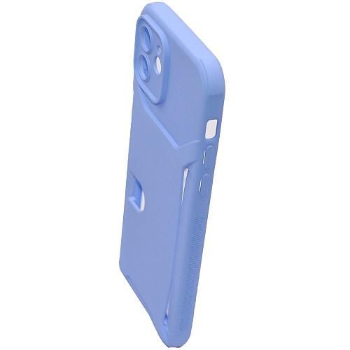 Чехол - накладка совместим с iPhone 12 (6.1") "Cardholder" Вид 2 силикон голубой