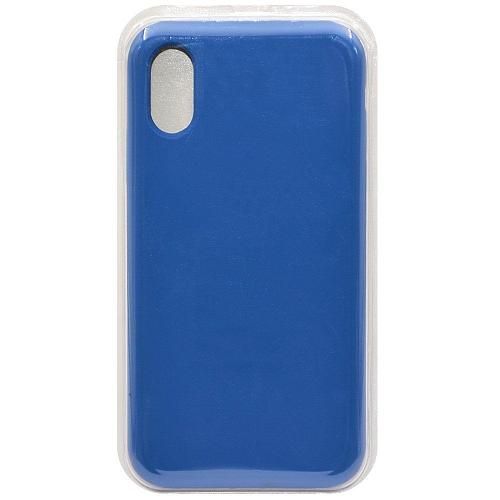 Чехол - накладка совместим с iPhone X/Xs "Soft Touch" синий 43 /с логотипом/
