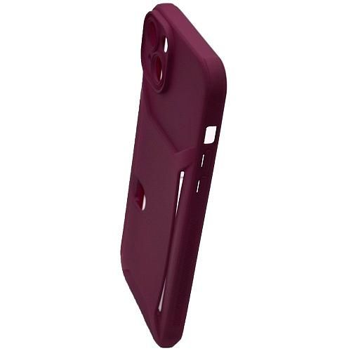 Чехол - накладка совместим с iPhone 14 Plus "Cardholder" Вид 2 силикон бордовый