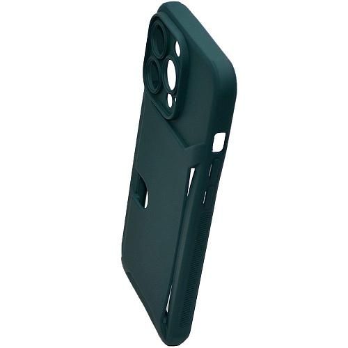 Чехол - накладка совместим с iPhone 13 Pro (6.1") "Cardholder" Вид 2 силикон темно-зеленый
