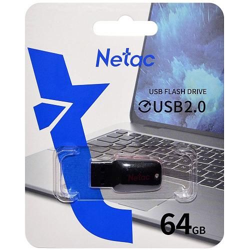 64GB USB 2.0 Flash Drive NETAC U197 mini черный/красный (NT03U197N-064G-20BK)