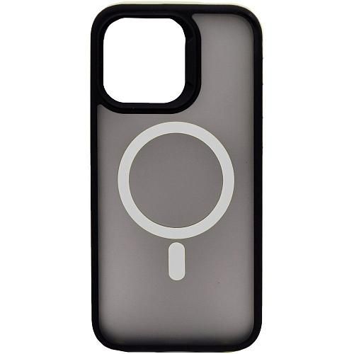 Чехол - накладка совместим с iPhone 15 Pro Max (6.7") "Mystery" с Magsafe пластик+силикон белый