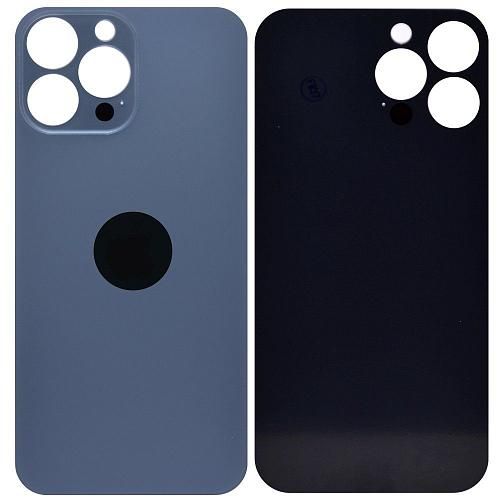 Стекло задней крышки совместим с iPhone 13 Pro Max синий /увеличенный вырез камеры/ 