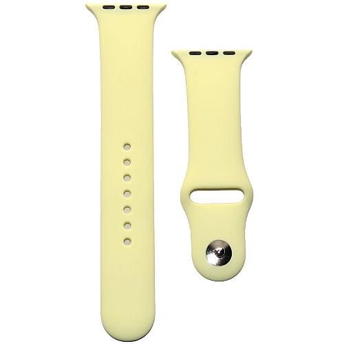 Ремешок совместим с Apple Watch (38/40/41 мм) силикон SM светло-желтый 