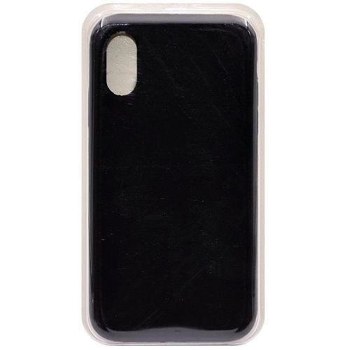 Чехол - накладка совместим с iPhone X/Xs "Soft Touch" черный 18 /с логотипом/