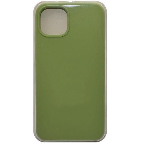 Чехол - накладка совместим с iPhone 13 (6.1") "Soft Touch" пыльно-зеленый 1 /с логотипом/