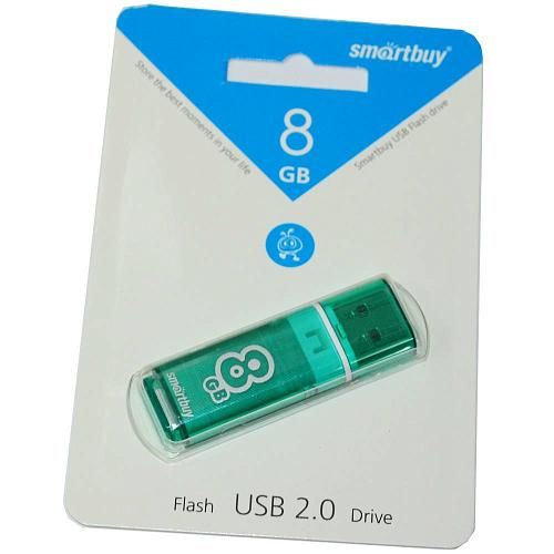 8GB USB 2.0 Flash Drive SmartBuy Glossy зеленый (SB8GBGS-G)