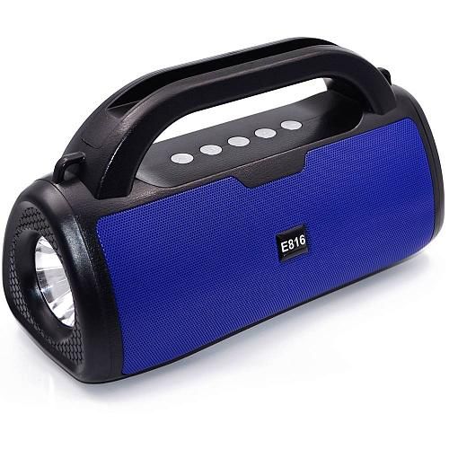 Колонка портативная Sport Music E816 (BLUETOOTH, USB, Micro SD, 3,5, FM) синий + фонарик