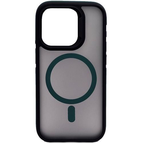 Чехол - накладка совместим с iPhone 13 Pro (6.1") "Mystery" с Magsafe пластик+силикон зеленый