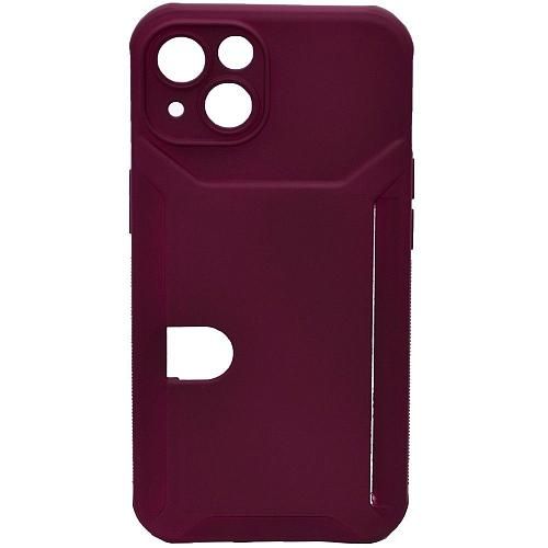 Чехол - накладка совместим с iPhone 13 (6.1") "Cardholder" Вид 2 силикон бордовый