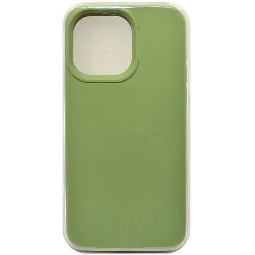 Чехол - накладка совместим с iPhone 15 Pro "Soft Touch" пыльно-зеленый 1 /с логотипом/