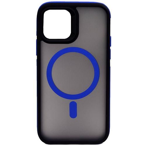 Чехол - накладка совместим с iPhone 11 (6.1") "Mystery" с Magsafe пластик+силикон синий/повреждена упак/