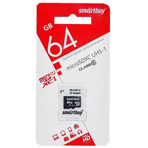 64GB SmartBuy MicroSDXC UHS-I U1 class 10 Compact
