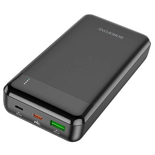 Аккумулятор внешний 20000mA BOROFONE BJ19A (USB выход 3,0A, Micro USB, TYPE-C, QC 3.0, PD20W) черный