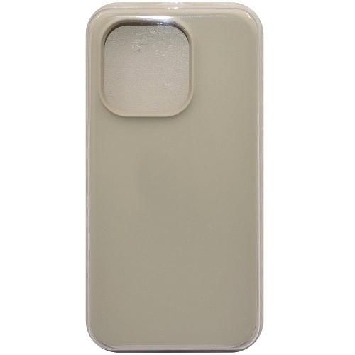 Чехол - накладка совместим с iPhone 14 Pro "Soft Touch" молочный 11 /с логотипом/