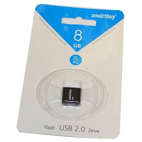 8GB USB 2.0 Flash Drive SmartBuy Lara черный (SB8GBLara-K)