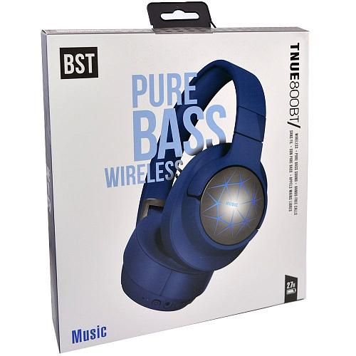 Наушники накладные Bluetooth BST-800 with light синий
