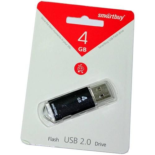 4GB USB 2.0 Flash Drive SmartBuy V-Cut черный (SB4GBVC-K)