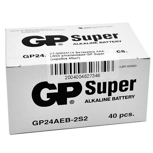 Батарейка AAA LR03 алкалиновая GP Super (коробка 40шт)