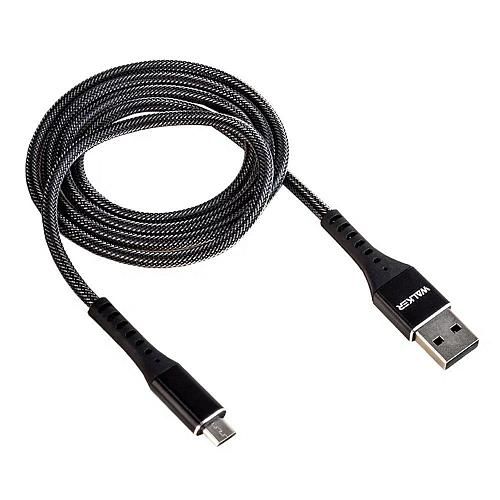 Кабель USB - micro USB WALKER C780 черный (1м) /3,1A/