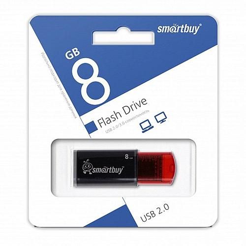 8GB USB 2.0 Flash Drive SmartBuy Click красный (SB8GBCL-K)