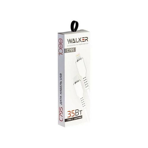Кабель USB TYPE-C - Lightning 8-pin WALKER C795 35W белый (1м)