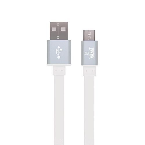 Кабель USB - micro USB YOLKKI Trend 01 белый (1м) /max 2A/