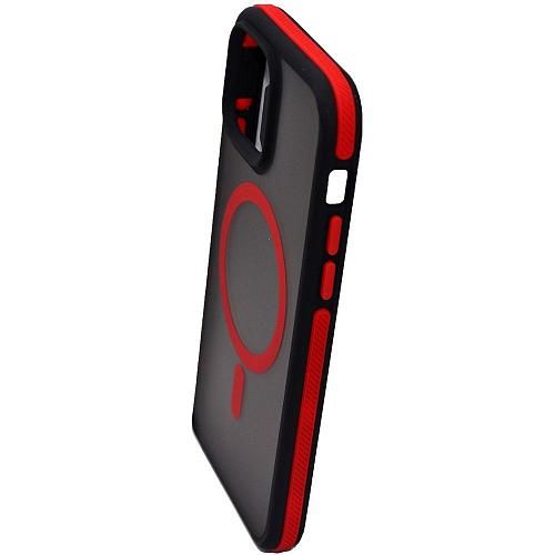 Чехол - накладка совместим с iPhone 14 Pro Max (6.7") "Mystery" с Magsafe пластик+силикон красный