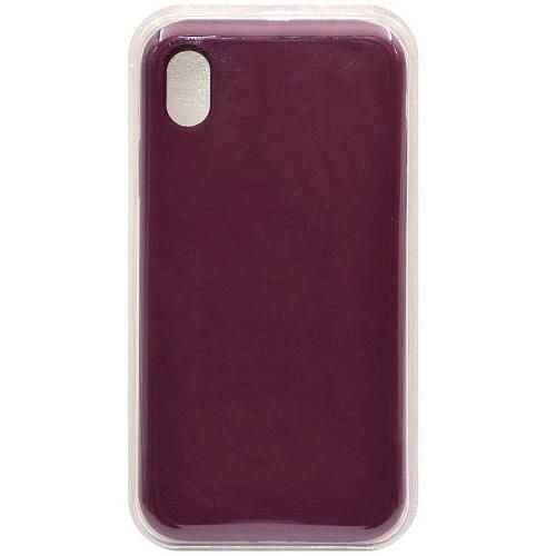 Чехол - накладка совместим с iPhone Xr "Soft Touch" вишневый 57 /с логотипом/
