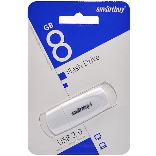8GB USB 2.0 Flash Drive SmartBuy Scout белый (SB008GB2SCW)
