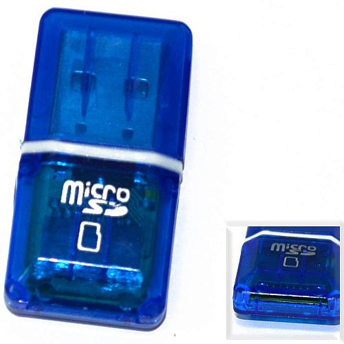 Картридер Micro SD - USB синий