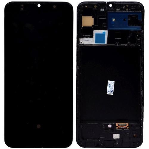 Дисплей совместим с Samsung SM-A307F/Galaxy A30s (2019) + тачскрин в рамке черный OLED