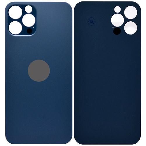 Стекло задней крышки совместим с iPhone 12 Pro Max orig Factory синий /увеличенный вырез камеры/