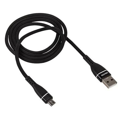 Кабель USB - micro USB WALKER C580 черный (1м) /3,1A/
