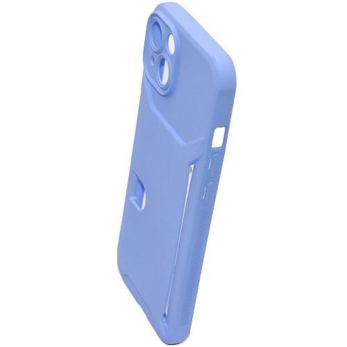 Чехол - накладка совместим с iPhone 13 (6.1") "Cardholder" Вид 2 силикон голубой