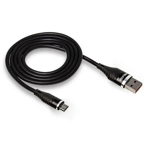 Кабель USB - micro USB WALKER C735 черный (1м) /3,1А/