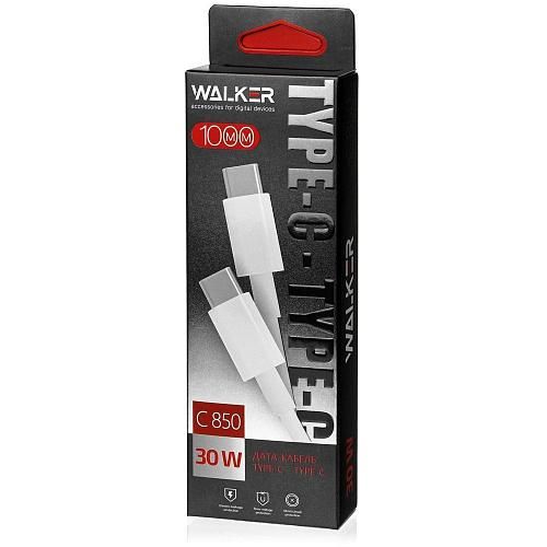 Кабель USB TYPE-C - TYPE-C WALKER C850 30W белый (1м)