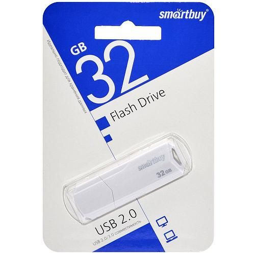 32GB USB 2.0 Flash Drive SmartBuy Clue белый (SB32GBCLU-W)