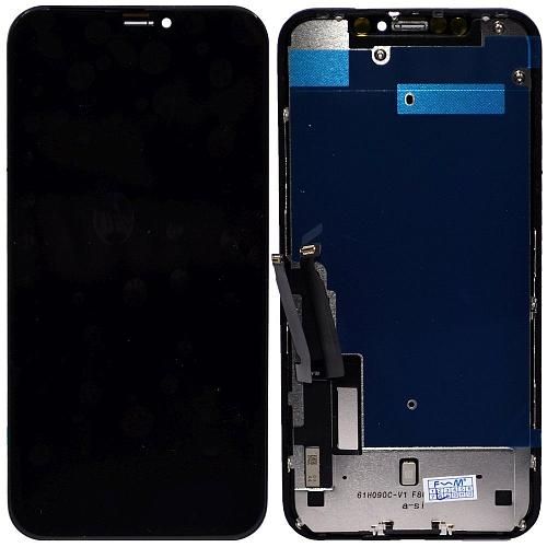 Дисплей совместим с iPhone Xr + тачскрин + рамка черный HD