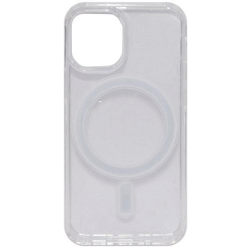 Чехол - накладка совместим с iPhone 12 mini (5.4") "Magsafe" cиликон+пластик прозрачный/повреждена упаковка/