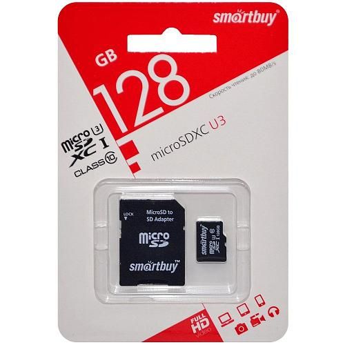 128GB SmartBuy MicroSDXC Cl10 U3 class 10