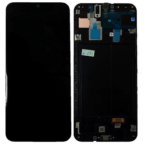 Дисплей совместим с Samsung SM-A305F/Galaxy A30 (2019) + тачскрин в рамке черный Oриг 100% Service Pack