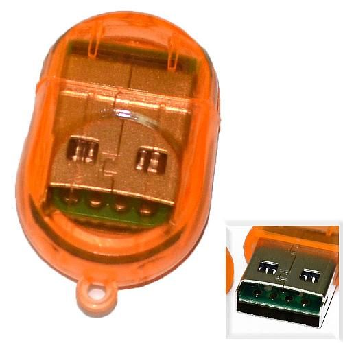 Картридер Micro SD - USB Вид 2 оранжевый