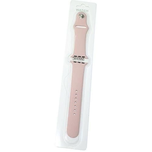 Ремешок совместим с Apple Watch (38/40/41 мм) силикон ML светло-розовый