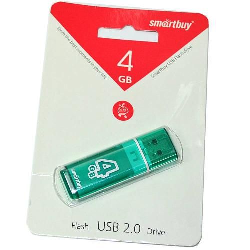 4GB USB 2.0 Flash Drive SmartBuy Glossy зеленый (SB4GBGS-G)