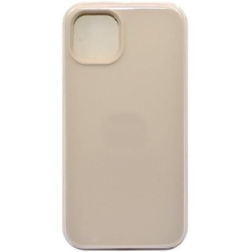 Чехол - накладка совместим с iPhone 15 Plus "Soft Touch" молочный 11 /с логотипом/