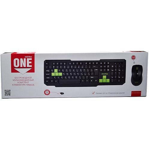 Набор беспроводной SMARTBUY One 230346AG (клавиатура + мышь) черно-зеленый