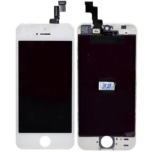 Дисплей совместим с iPhone 5S/SE + тачскрин + рамка белый (матрица orig) AA